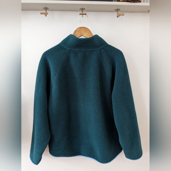 J Crew Fleece Sherpa Forest Green - Picture 4 of 11